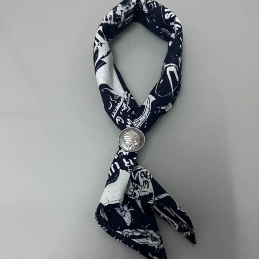 Foulard femme noir - Noir + boucle indienne