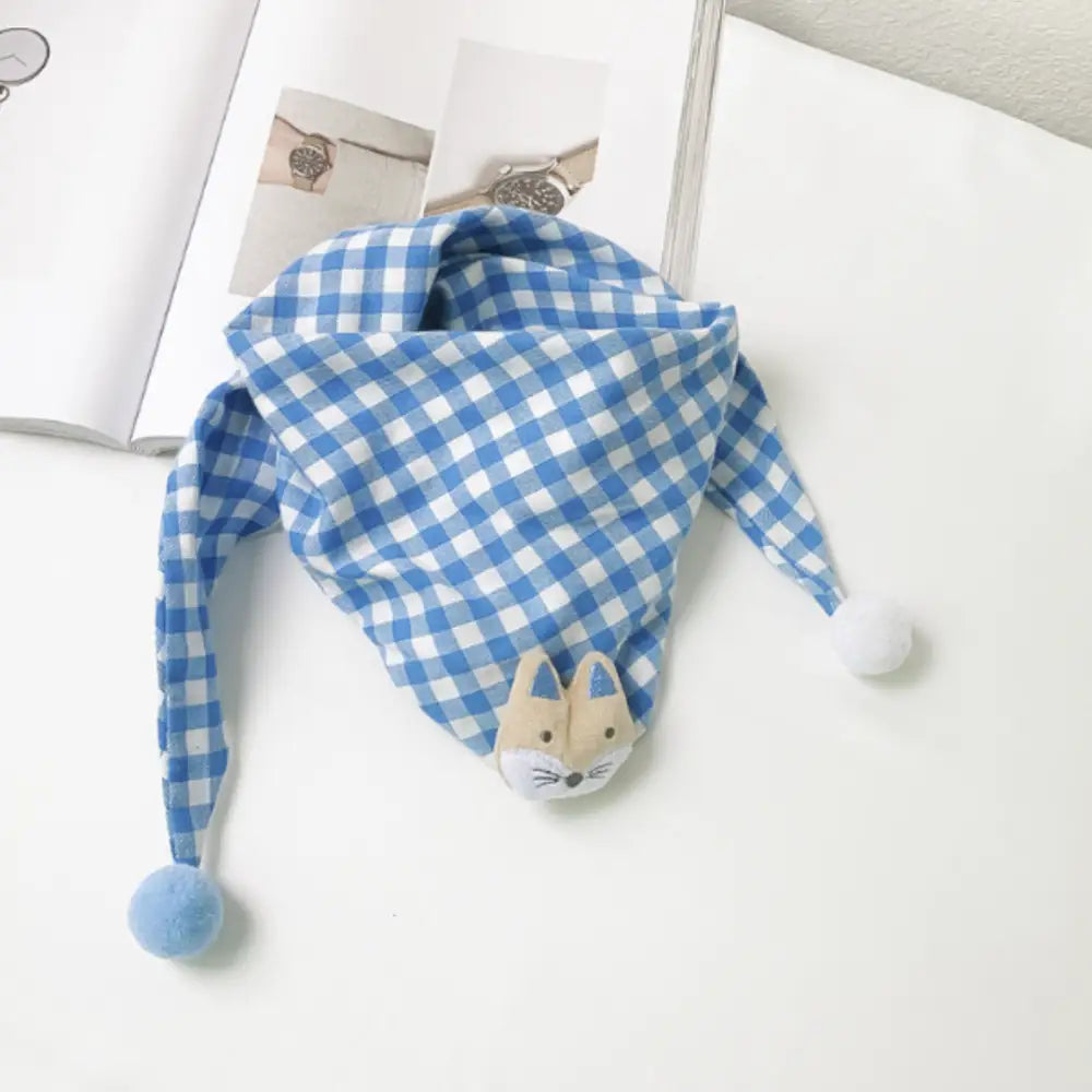 Foulard fille - Plaid bleu et blanc