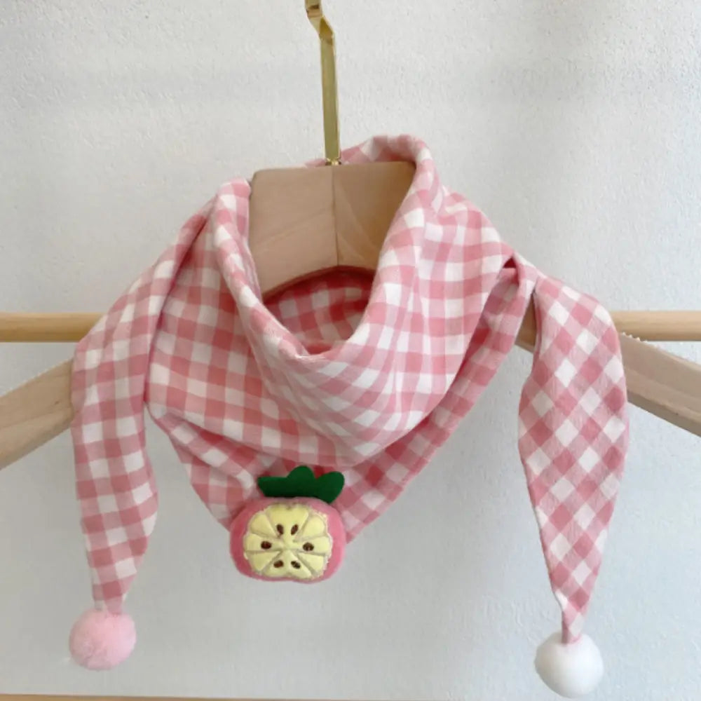 Foulard fille - Plaid rose et blanc
