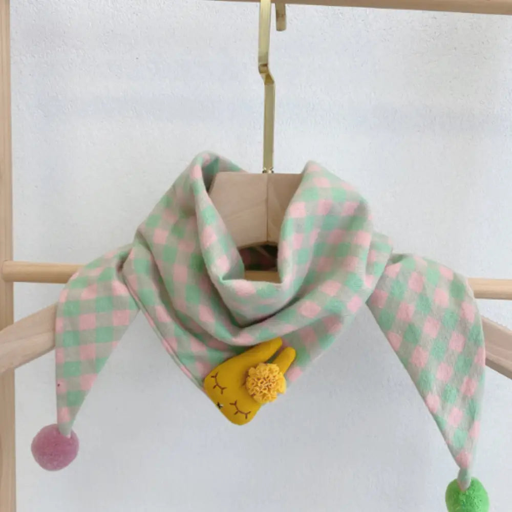 Foulard fille - Plaid rose et vert