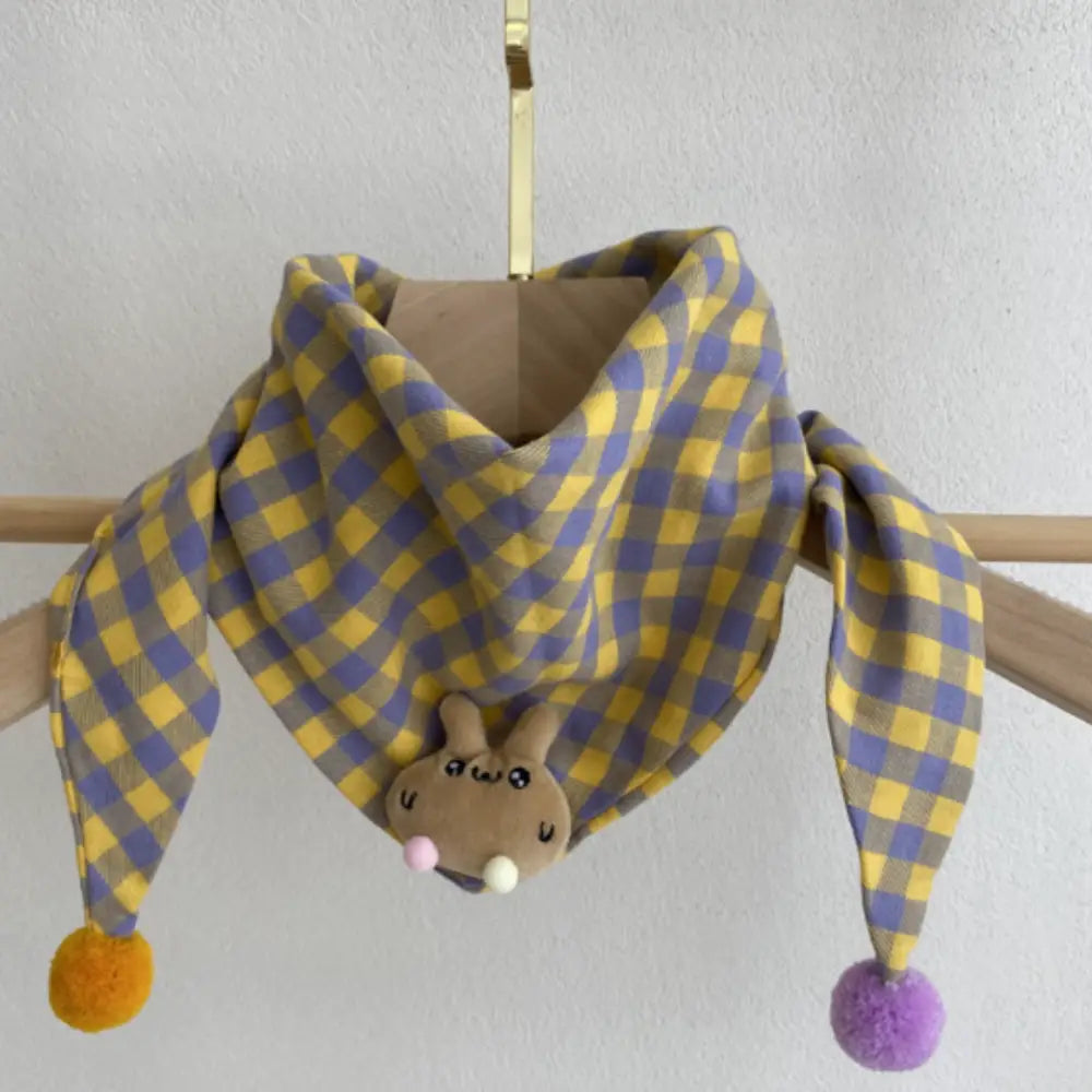 Foulard fille - Plaid violet et jaune