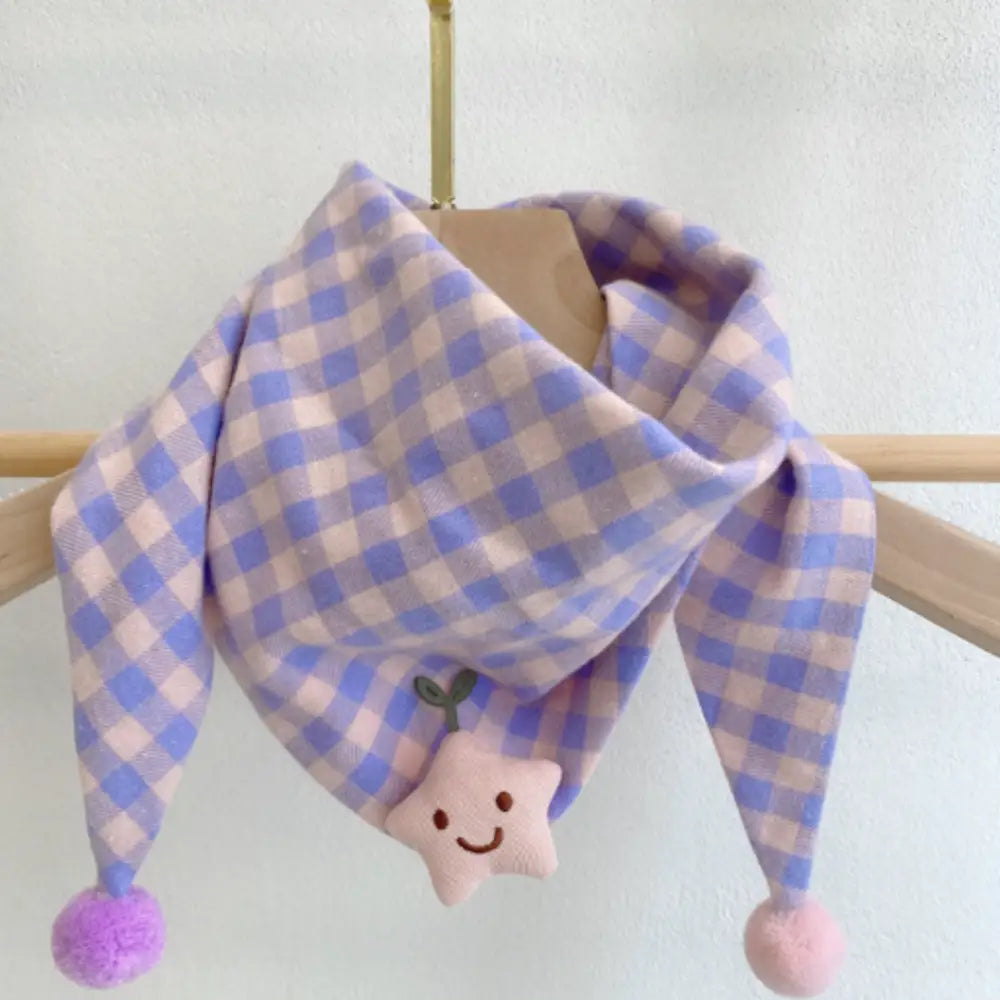 Foulard fille - Plaid violet et rose clair