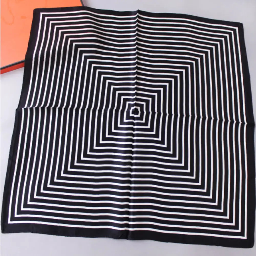 Foulard homme soie - Noir et blanc / Carré / 53 - 53 cm
