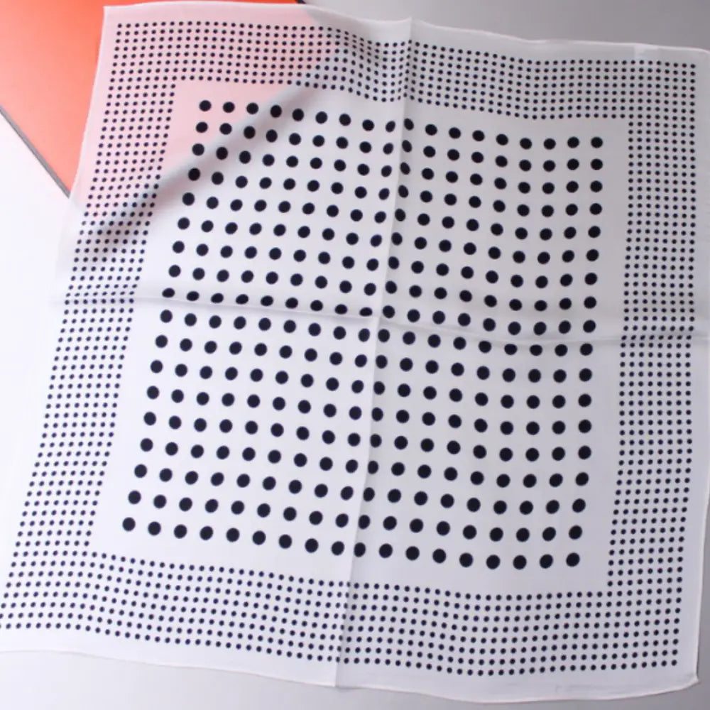 Foulard homme soie - Noir et blanc / Point / 53 - 53 cm