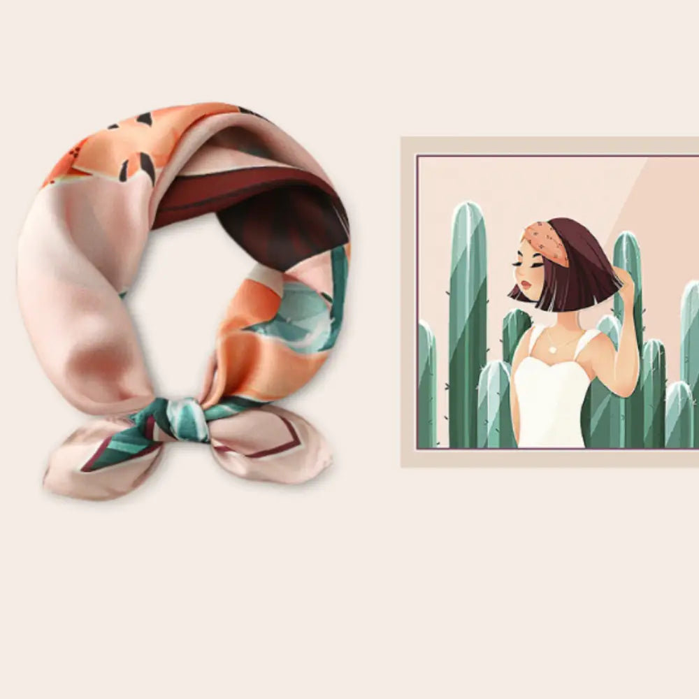Petit foulard femme - Femme + cactus