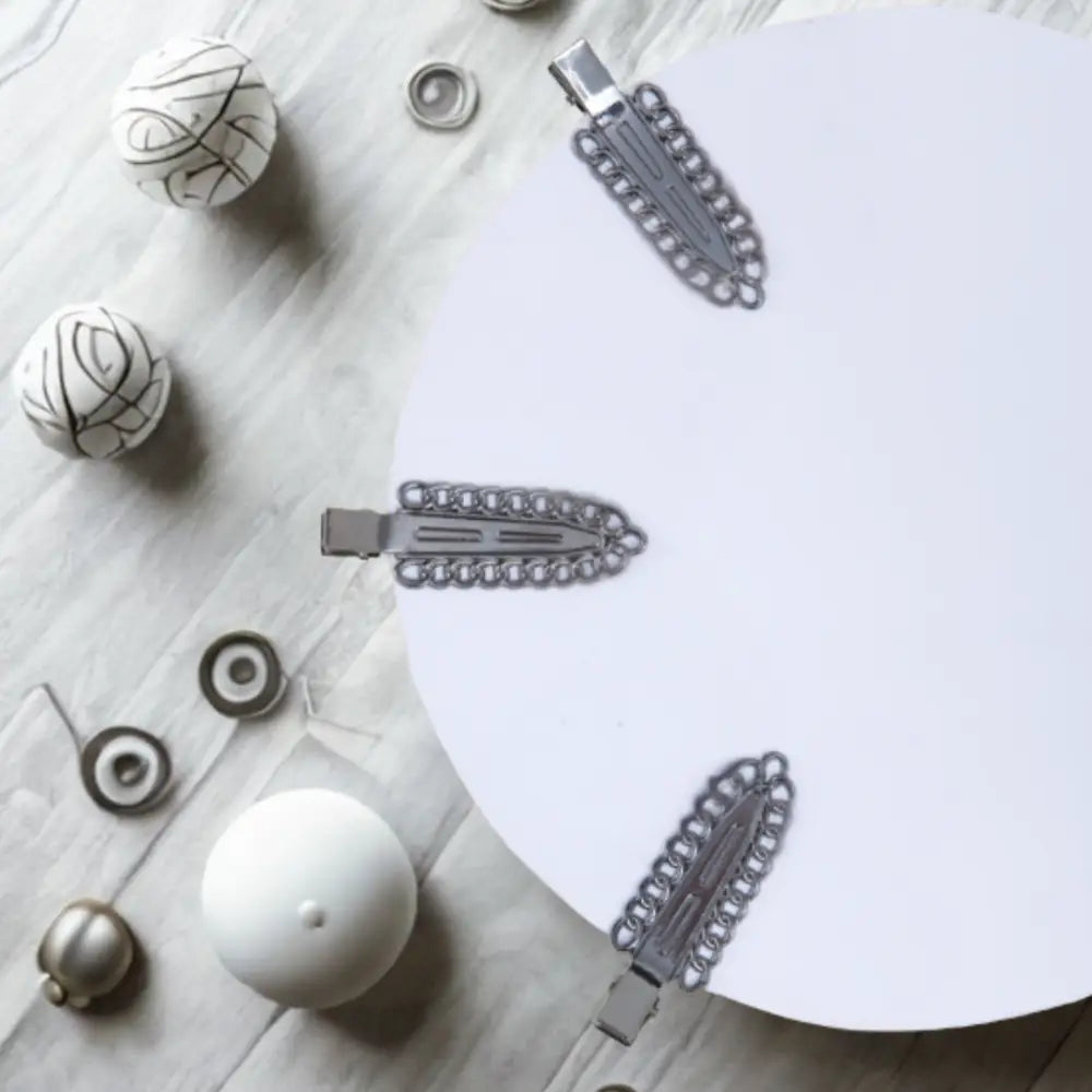 Petites pinces à cheveux - Chaine en alliage / Gris foncé