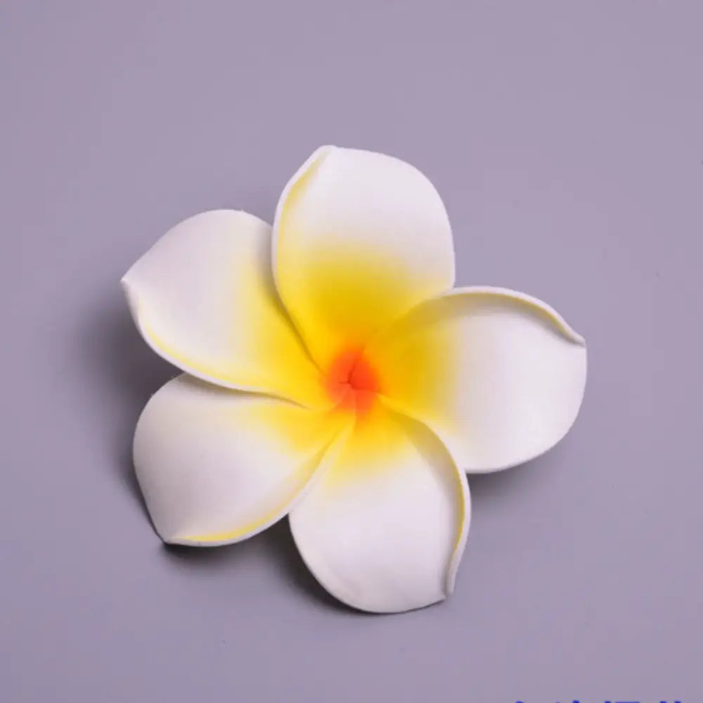 Pince cheveux fleur tahiti - Blanc / 4 CM