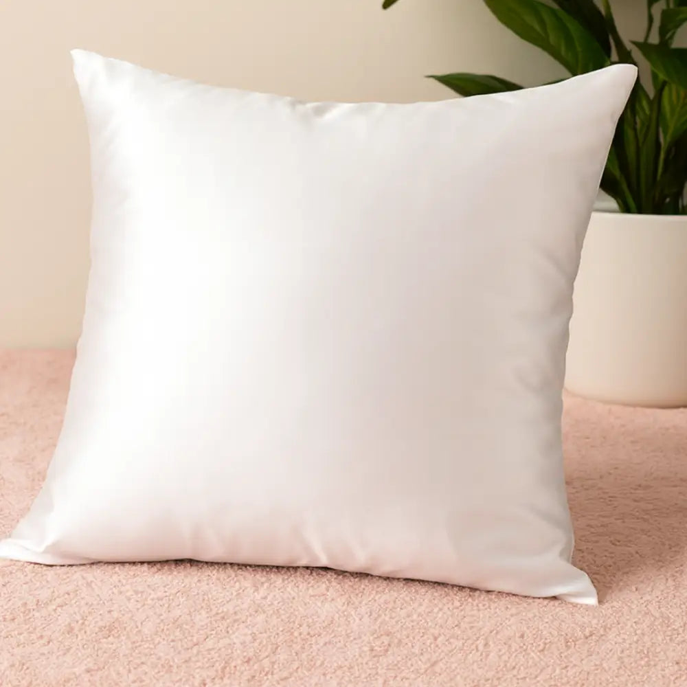 Taie d’oreiller en soie carré blanc - 50 - 50 cm