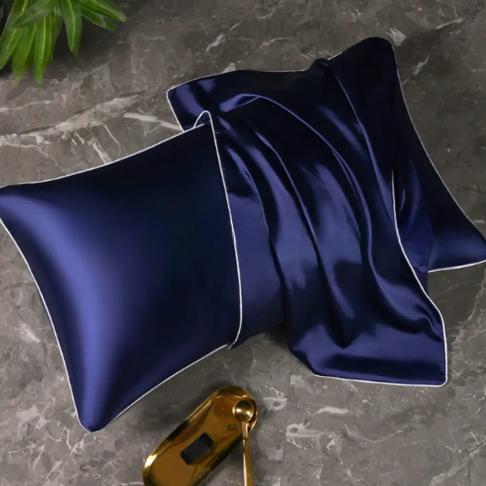 Taie d’oreiller satin 50x70 - Bleu marine