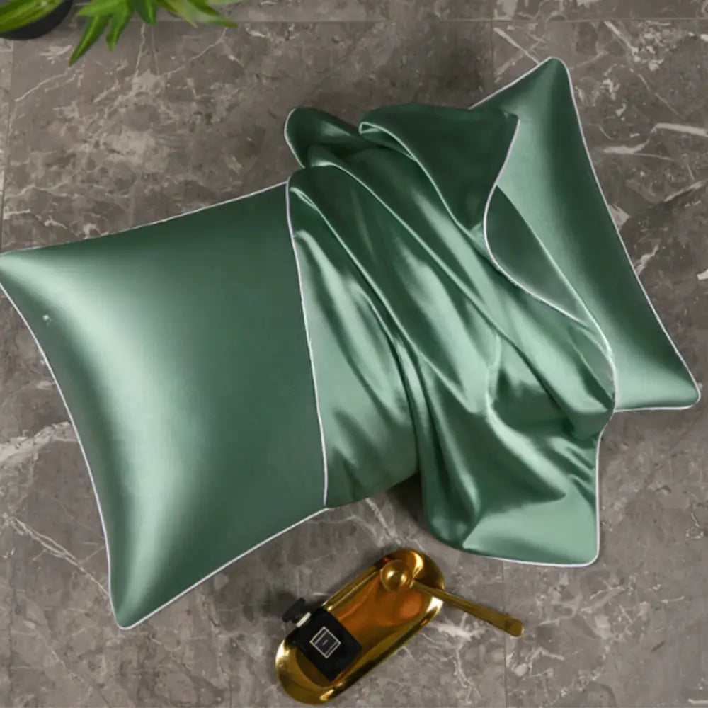 Taie d’oreiller satin 50x70 - Matcha vert