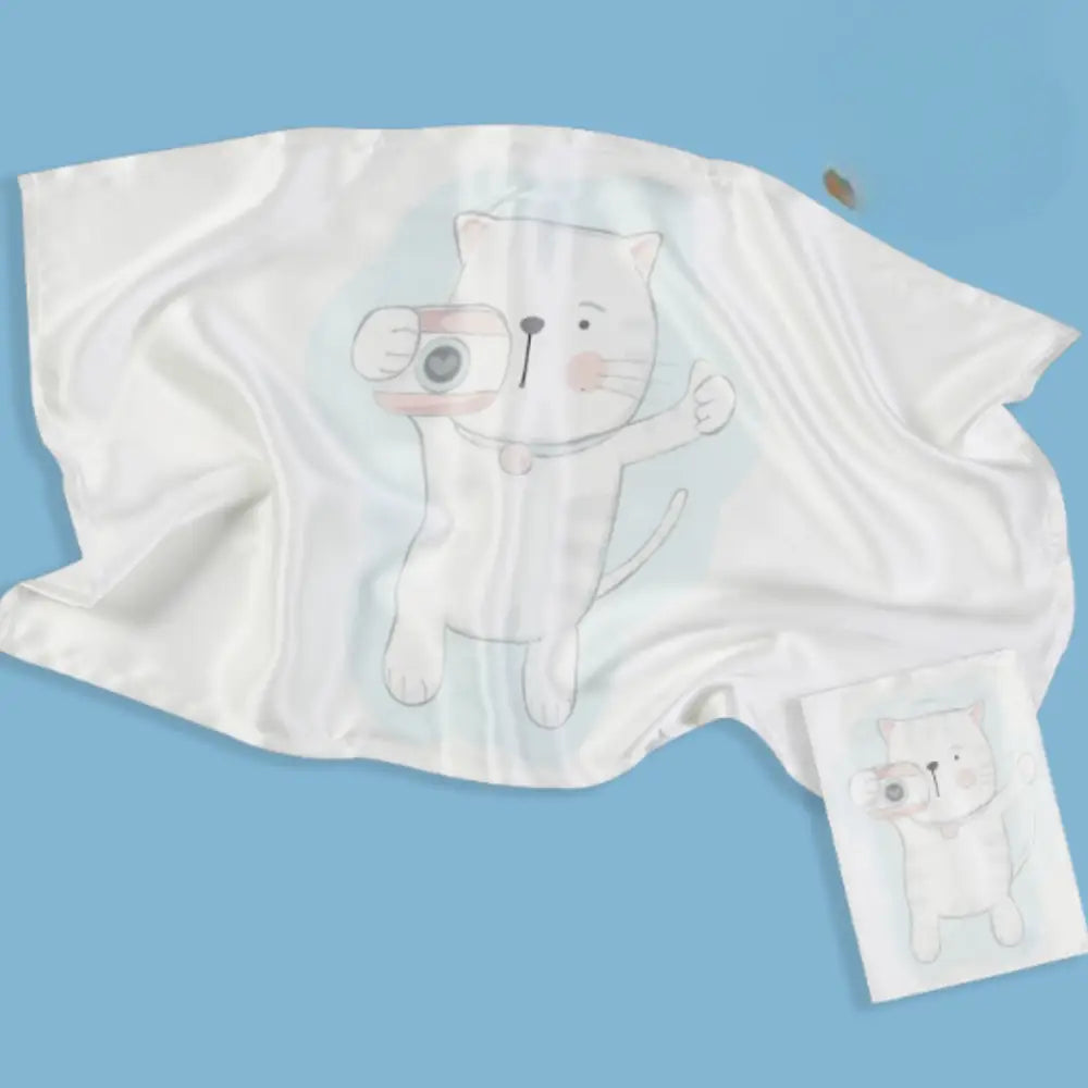 Taie oreiller bebe - Blanc / Animaux / 30 - 50 cm