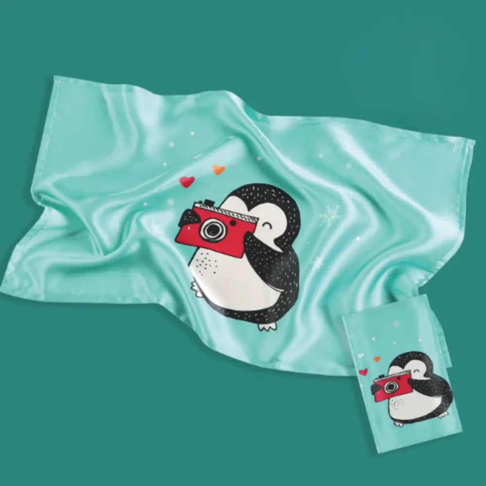 Taie oreiller bebe - Bleu turquoise / Animaux / 30 - 50 cm