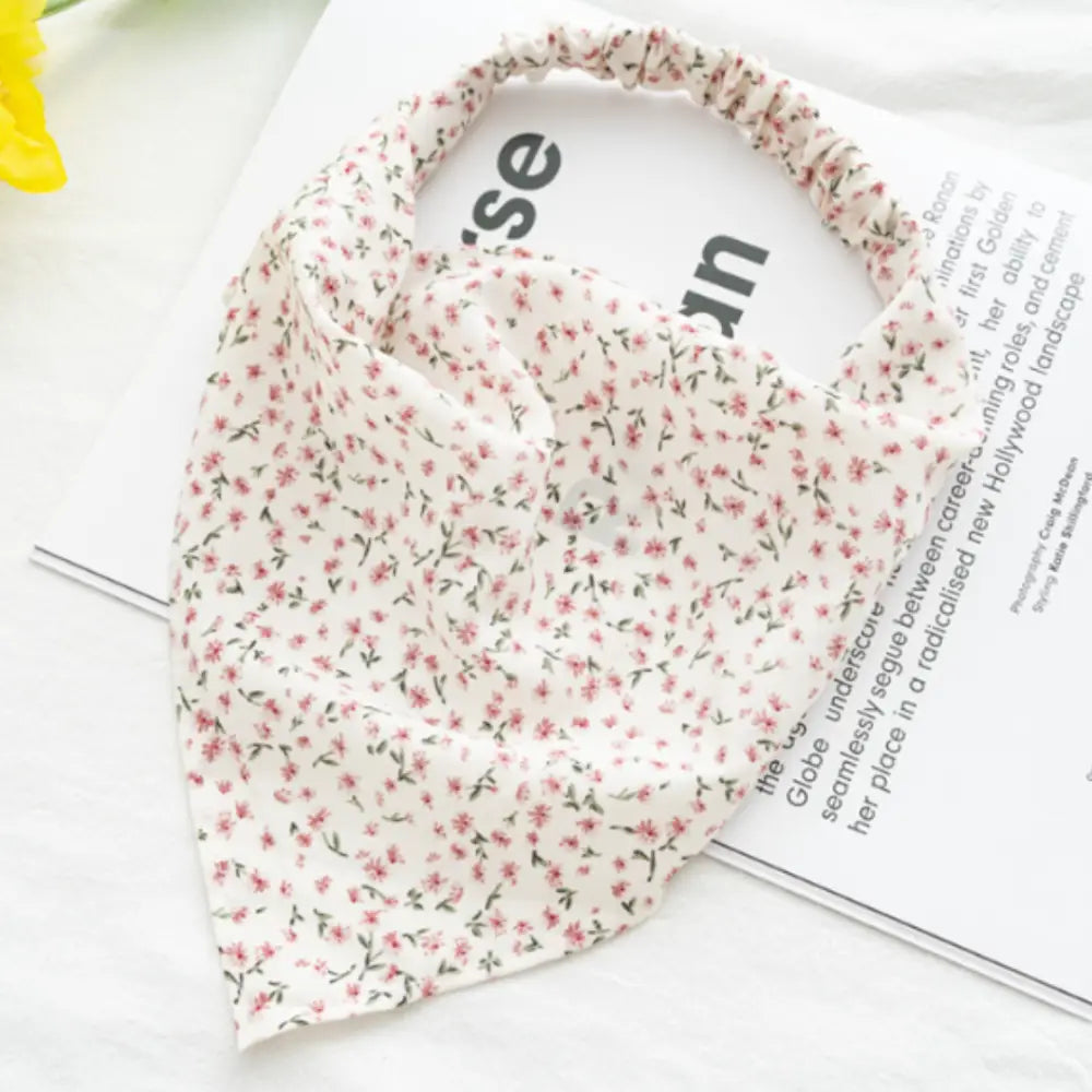 Bandeau foulard pour cheveux - Blanc / Floraux