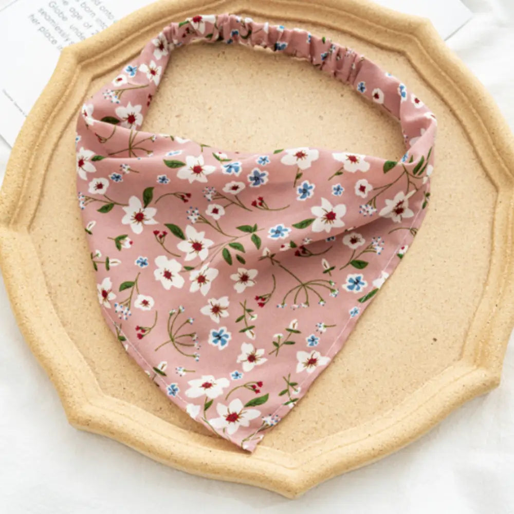 Bandeau foulard pour cheveux - Rose / Floraux