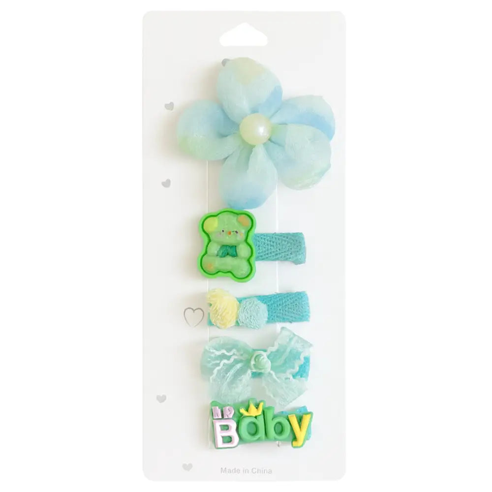 Barrette anti glisse bébé - Bleu ciel + vert clair