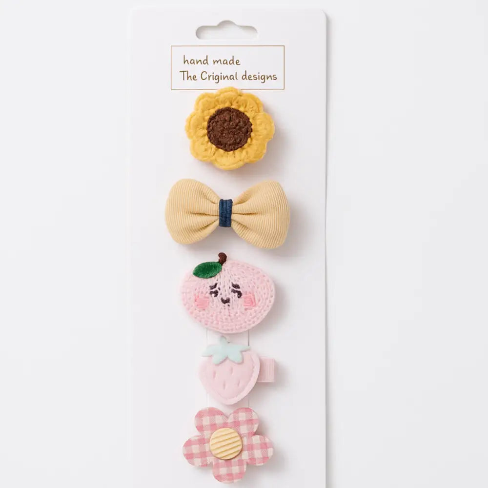 Barrette cheveux bebe anti glisse - Rose + jaune / 4 cm
