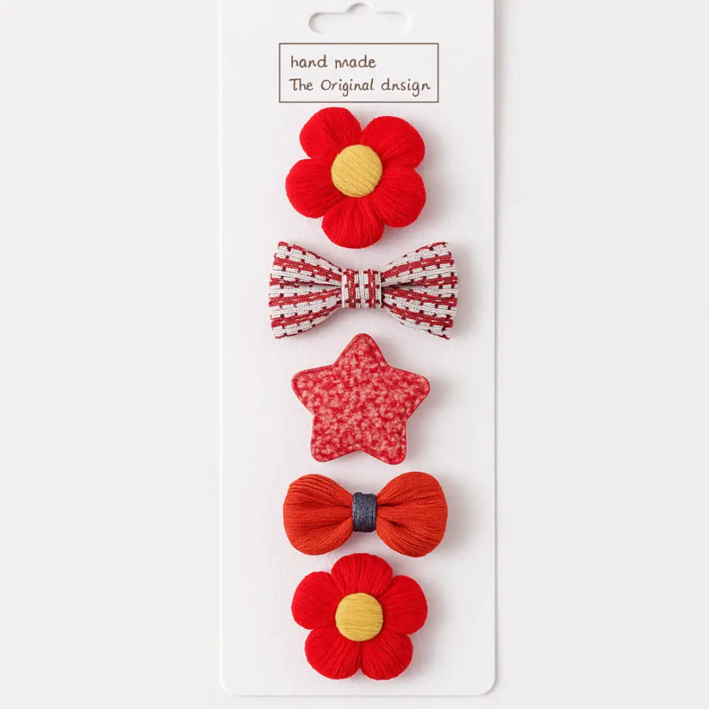 Barrette cheveux bebe anti glisse - Rouge / 4 cm