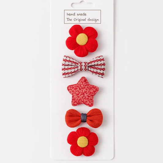 Barrette cheveux bebe anti glisse - Rouge / 4 cm