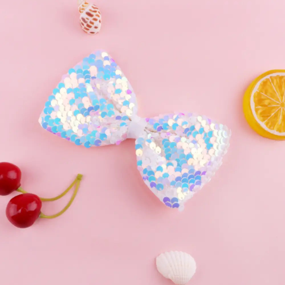 Barrette cheveux ecaille - Bleu + blanc