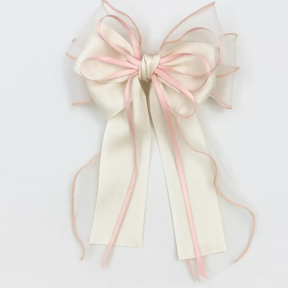 Barrette cheveux haut de gamme - Beige + bordure rose