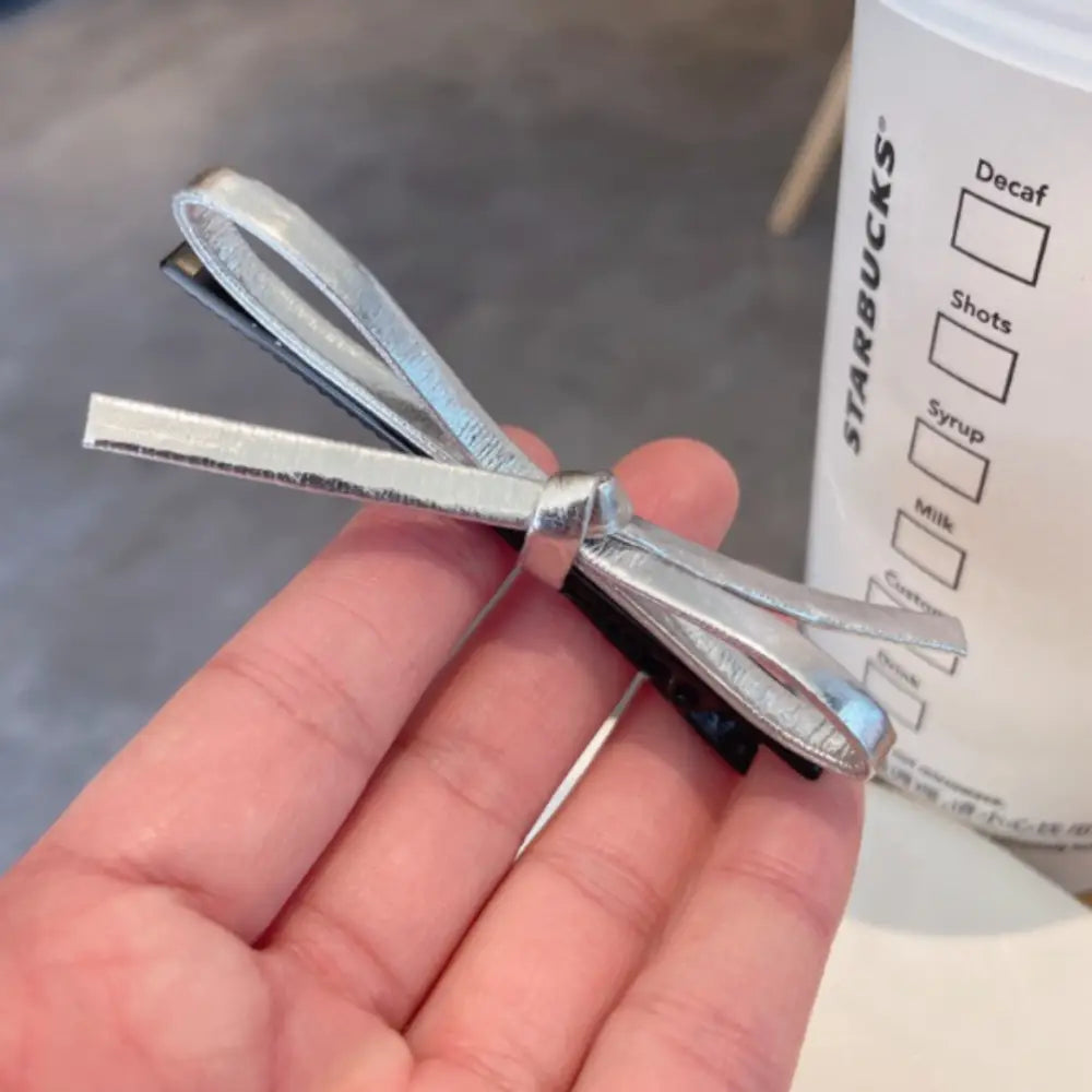 Barrette cheveux noeud - Gris