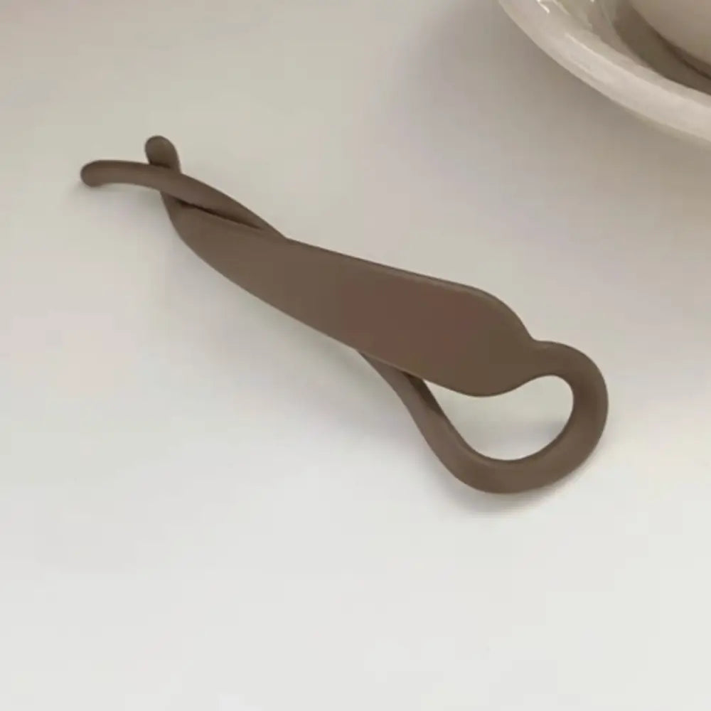 Barrette cheveux vintage - Marron / Matte