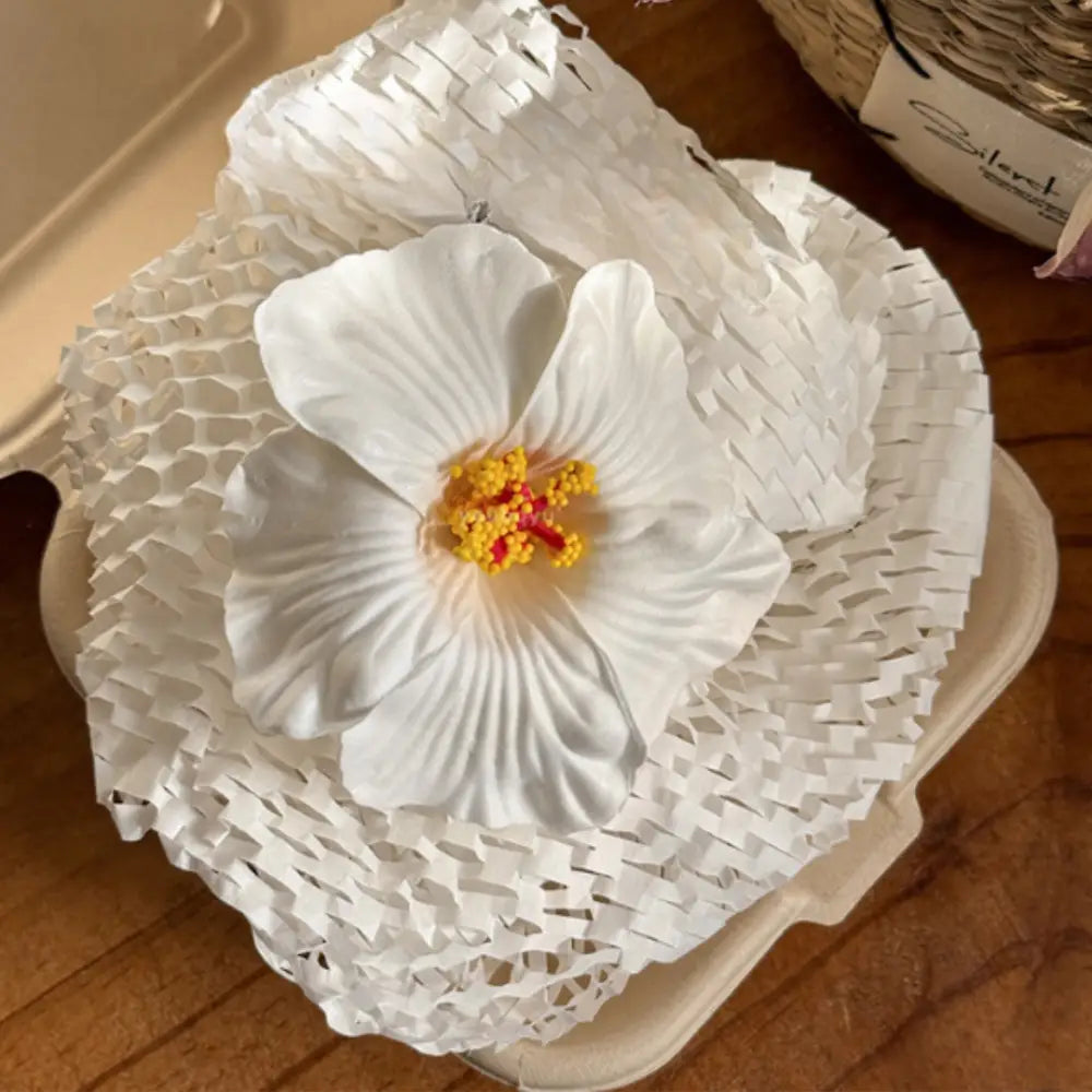 Barrette fleur hawaienne - Blanc