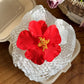 Barrette fleur hawaienne - Rouge