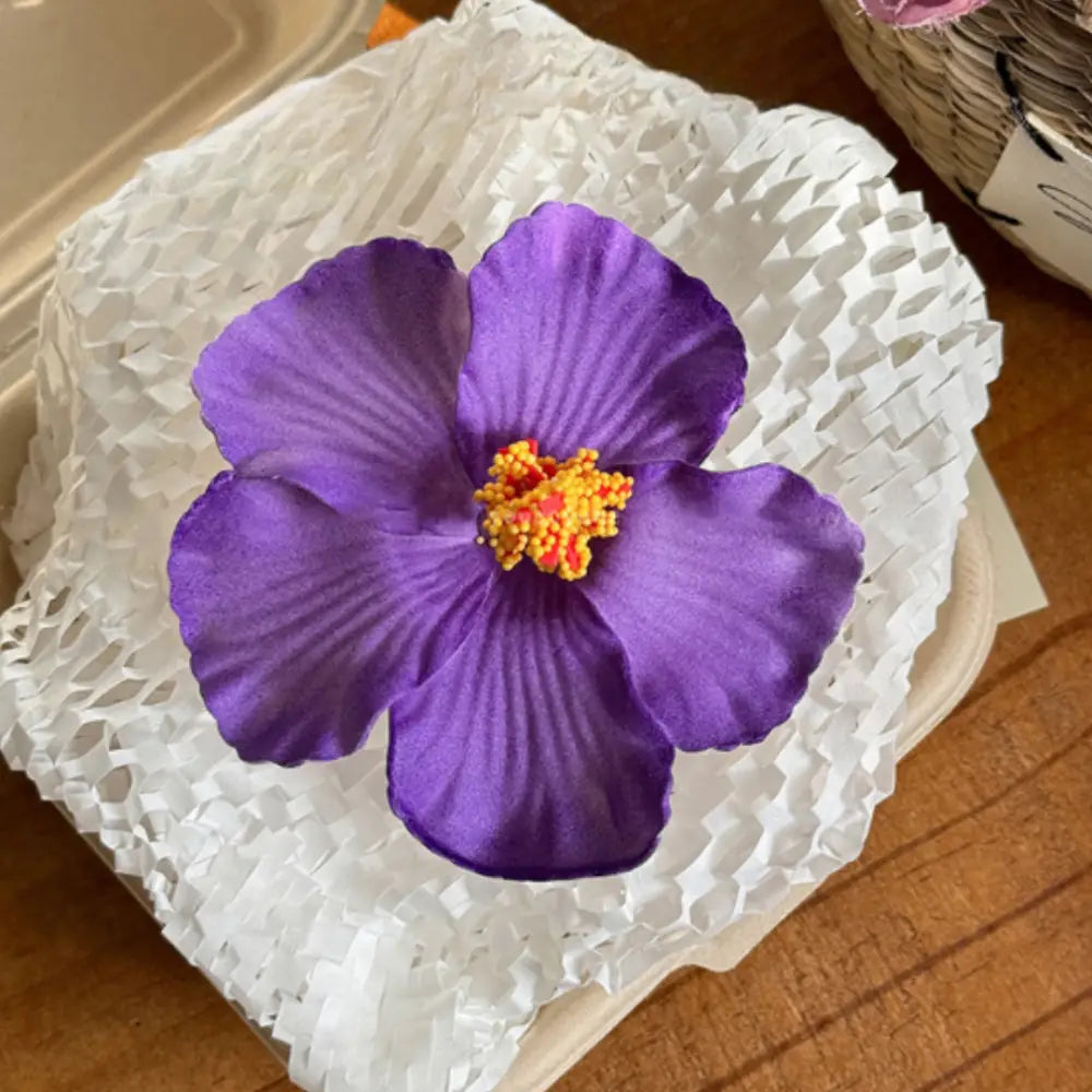 Barrette fleur hawaienne - Violet