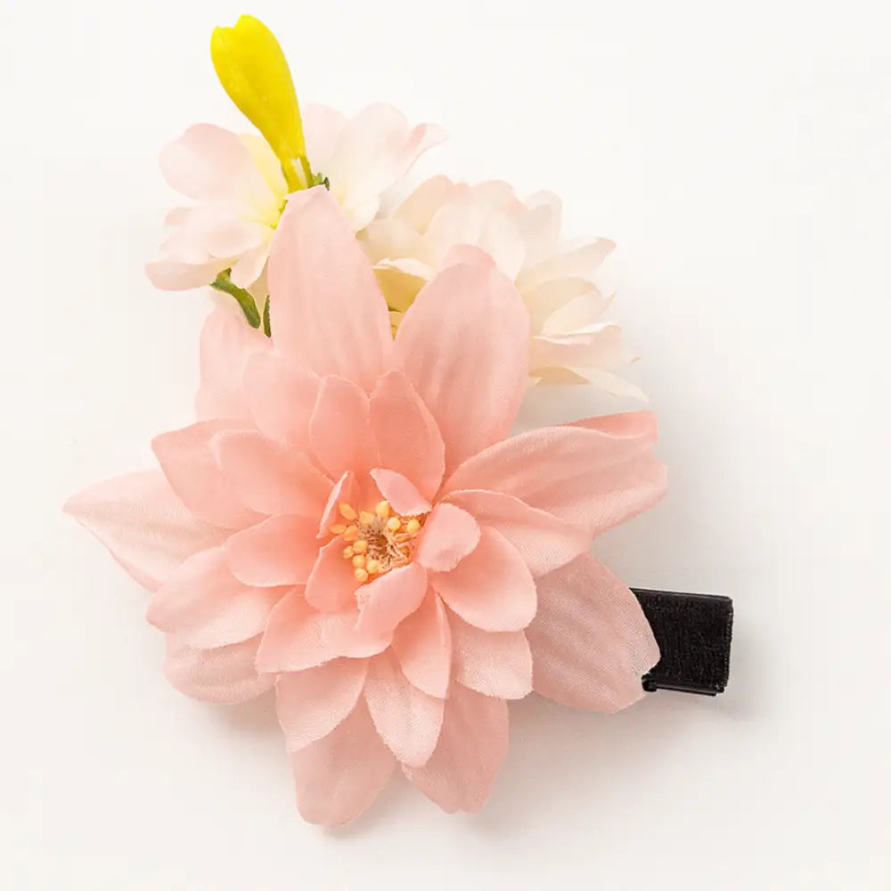Barrette fleurs séchées mariage - Rose