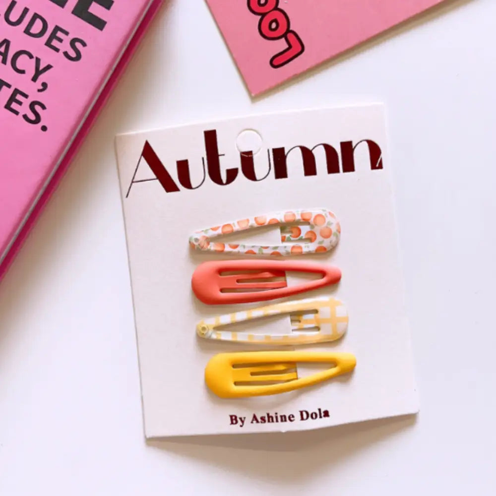 Barrette petite fille - Orange + jaune