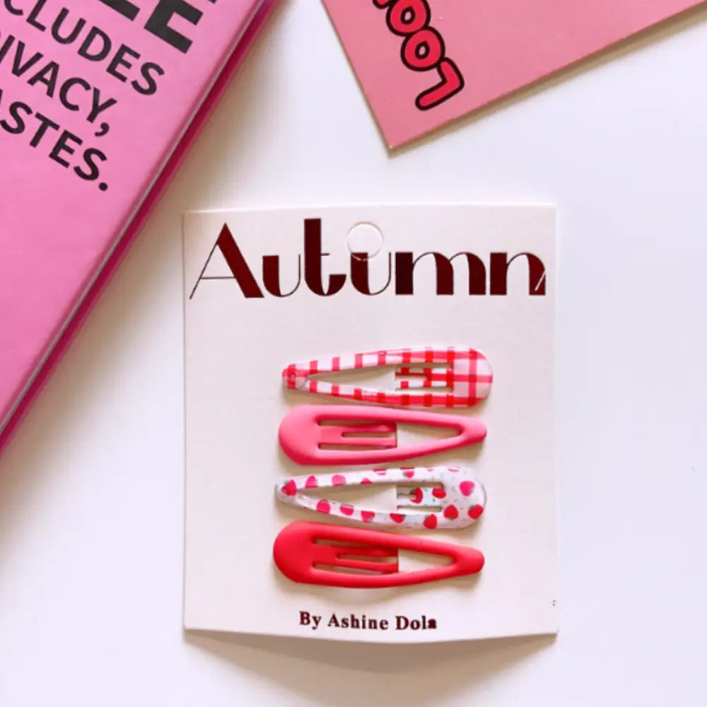 Barrette petite fille - Rouge + blanc