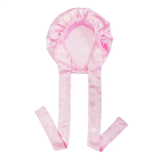 Bonnet cheveux en satin - Rose