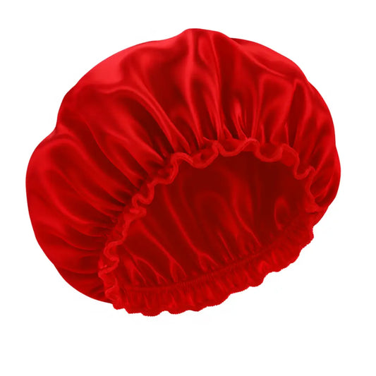 Bonnet en satin cheveux crépus - Rouge