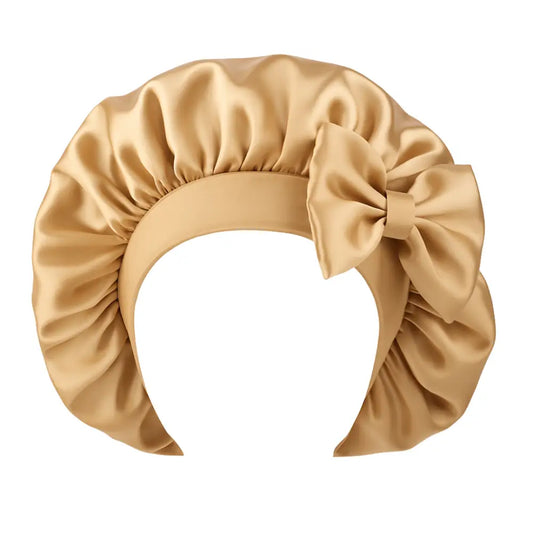 Bonnet en satin pour cheveux bouclés