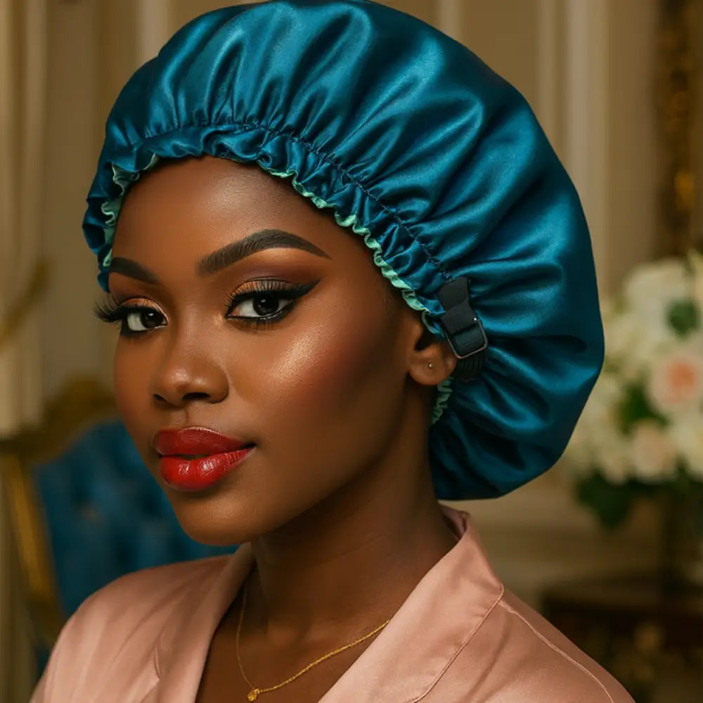 Bonnet en soie cheveux bouclés