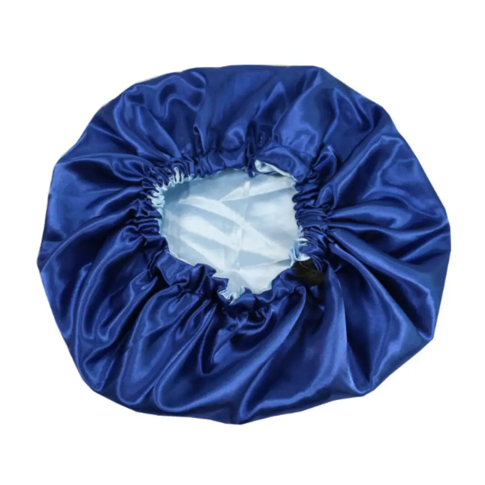 Bonnet en soie cheveux bouclés - Bleu roi / Bleu ciel / 33 - 34 cm