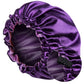 Bonnet en soie cheveux bouclés - Violet / Violet clair / 33 - 34 cm
