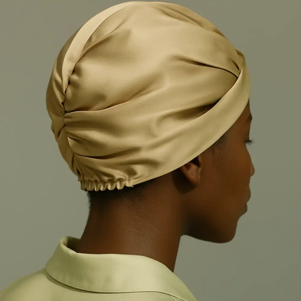 Bonnet en soie cheveux - Champagne or