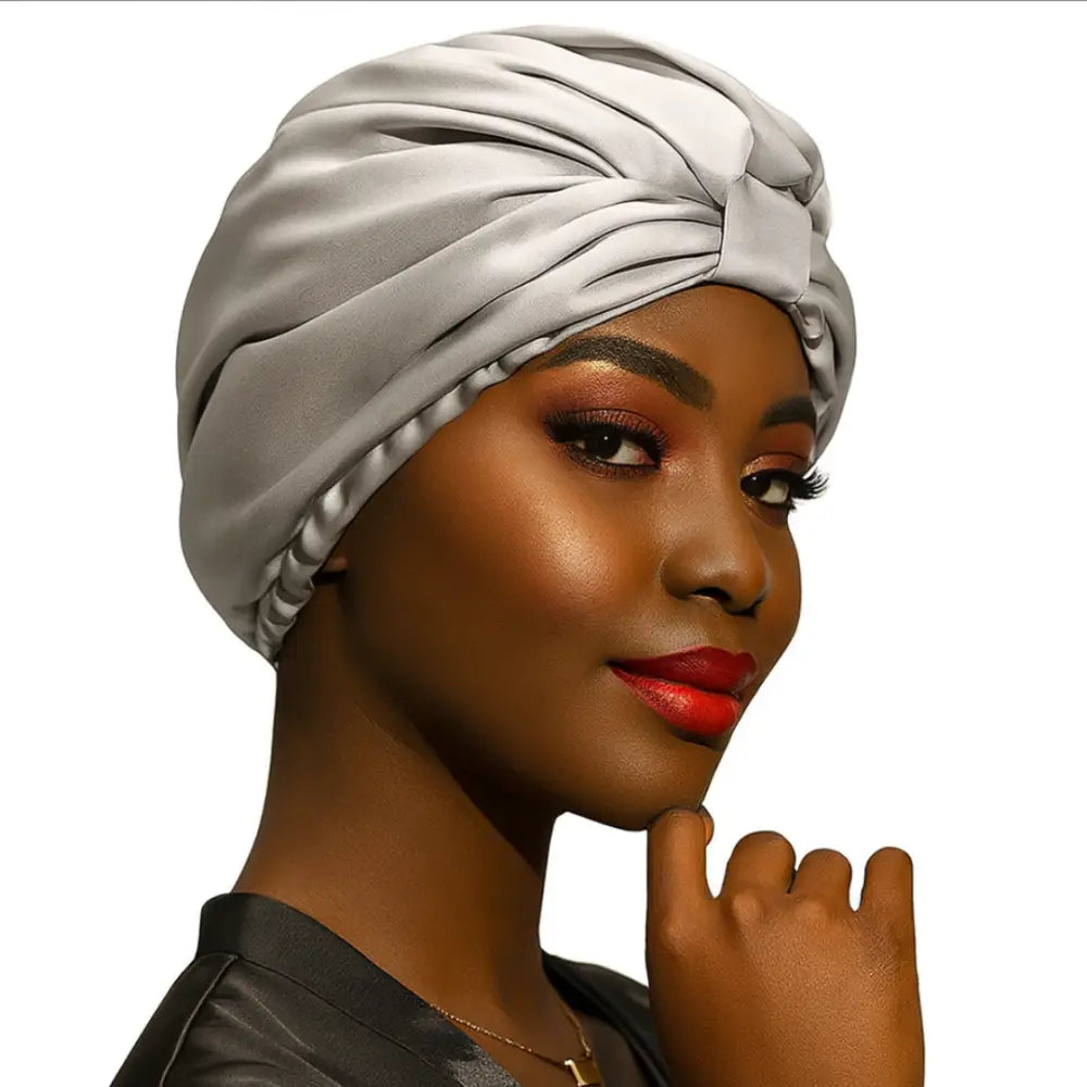Bonnet en soie cheveux - Gris