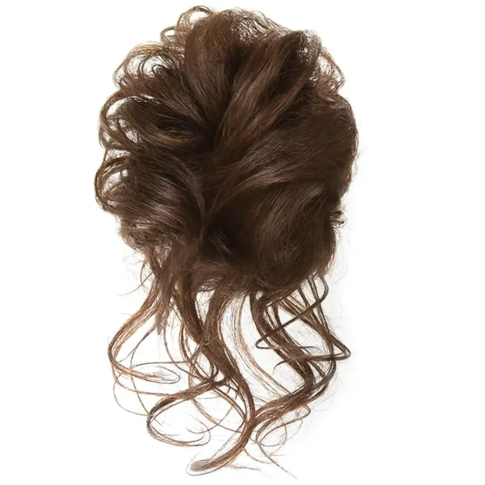 Chouchou en faux cheveux - Brun clair