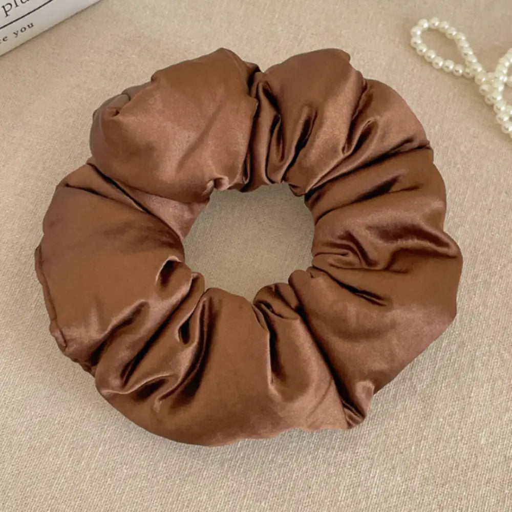 Chouchou en soie - Marron