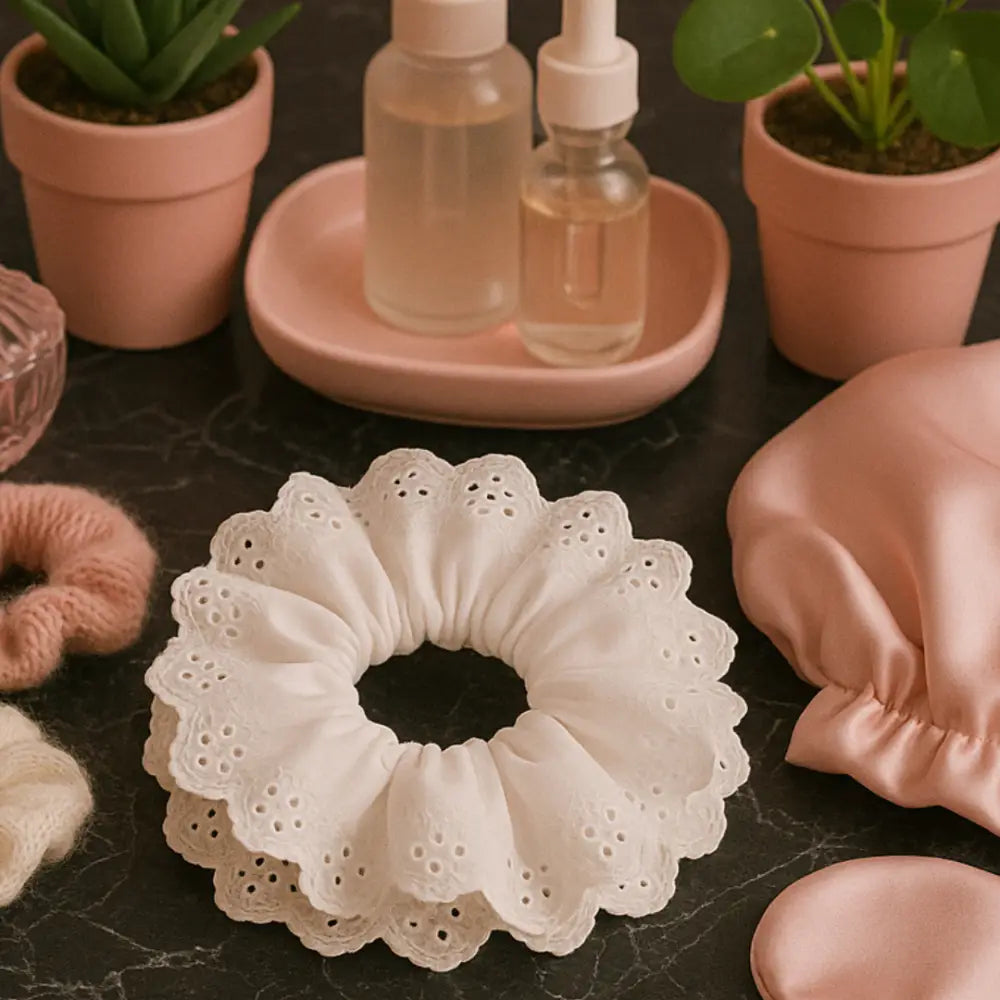 Chouchou fleurs cheveux