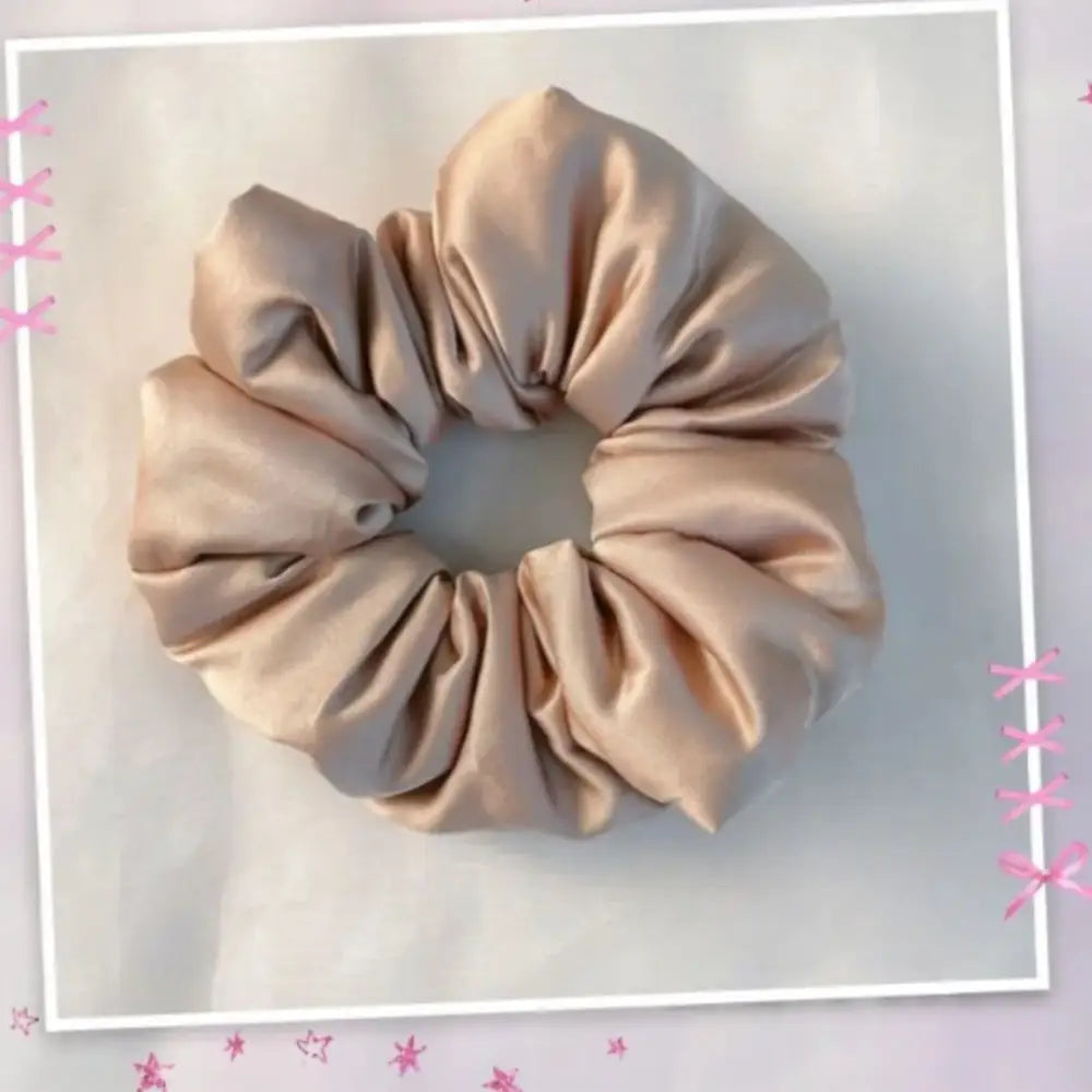 Chouchou qui ne casse pas les cheveux - Marron clair / 13 cm