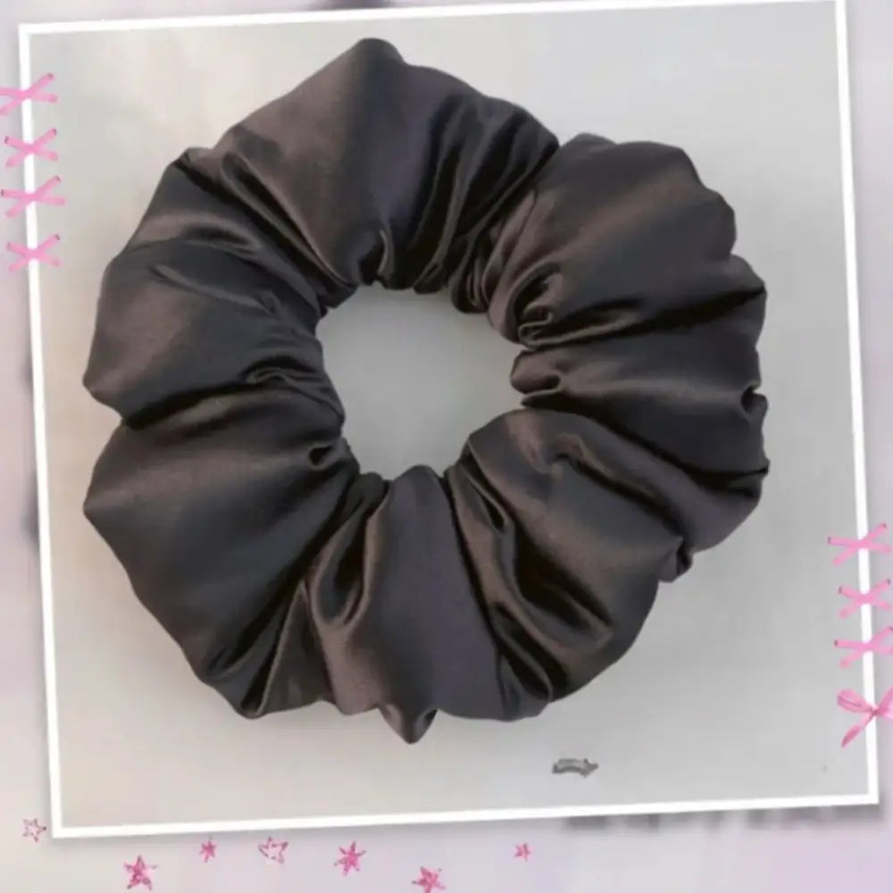 Chouchou qui ne casse pas les cheveux - Noir / 13 cm
