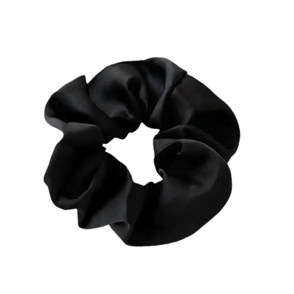 Chouchou satin cheveux bouclés - Noir