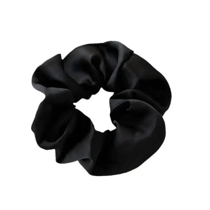 Chouchou satin cheveux bouclés - Noir
