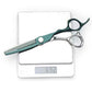 Ciseaux coiffure original - A dents / 17 cm / Vert foncé + argenté