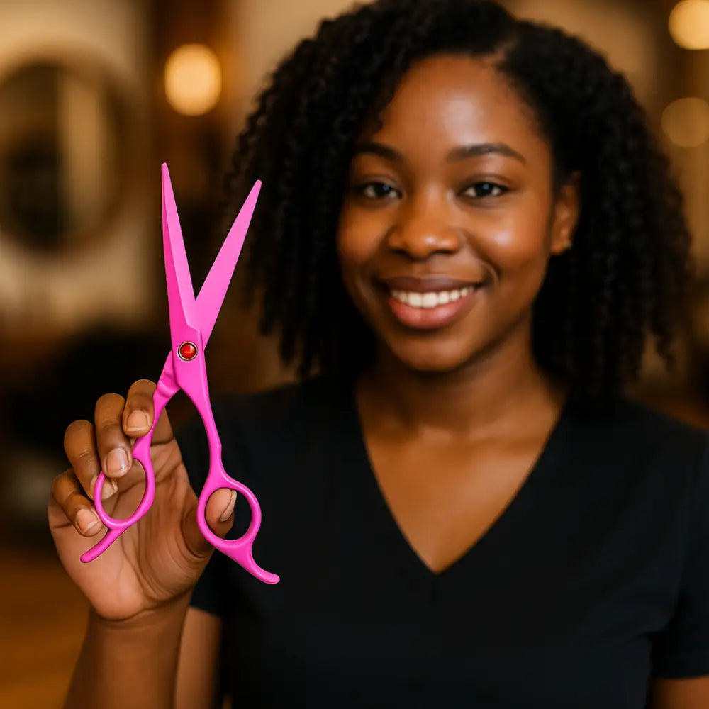 Ciseaux coiffure rose