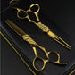 Ciseaux dorés coiffeur